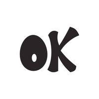 Word ok icon, simple style vector