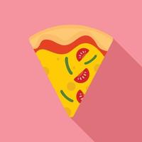 rebanada de icono de pizza mozzarella, estilo plano vector