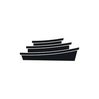 Wooden boat icon, simple style vector