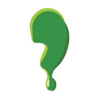 Punctuation mark comma made of green slime vector