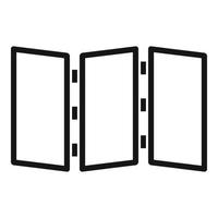 Folding wood wall icon, simple style vector