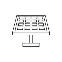 Solar panel icon, outline style vector