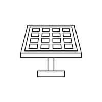 Solar panel icon, outline style vector