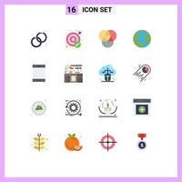 16 Thematic Vector Flat Colors and Editable Symbols of kitchen set cabinet rgb tablet device Editable Pack of Creative Vector Design Elements