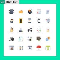 Modern Set of 25 Flat Colors and symbols such as novel identification market id card Editable Vector Design Elements