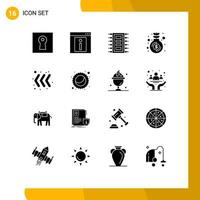 Group of 16 Modern Solid Glyphs Set for growth investment web page fund computer Editable Vector Design Elements