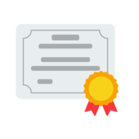icône de diplôme. un certificat remis pour féliciter un gagnant lors d'un événement sportif. png
