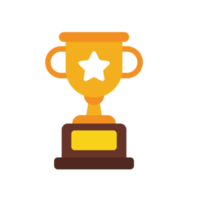 Golden yellow trophy icon For the winner of a sports event png