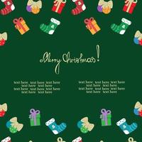 Postcard - an invitation from Christmas tree decorations. Text. Vector illustration.