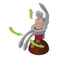 Corkscrew remove cork icon, isometric style vector