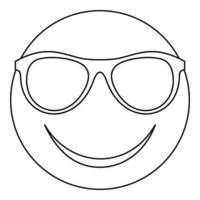 Smile icon vector thin line