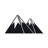 Mountains with snow icon, simple style vector