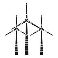 Wind turbine energy icon, simple style vector