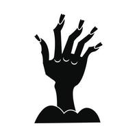 Zombie hand icon, simple style vector