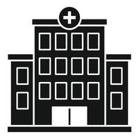 Hospital building icon, simple style vector