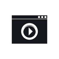 icono de reproductor de video, estilo simple vector