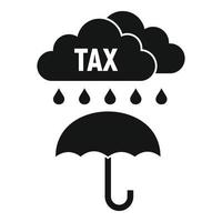 Tax rain umbrella icon, simple style vector