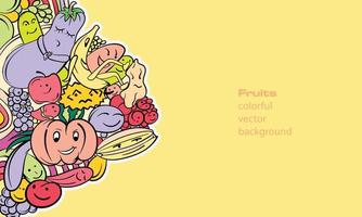 extracto, colorido, frutas, vector, ilustración vector