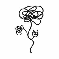 line drawing of a flower. Minimalist line art. Vector illustration