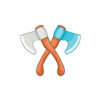 Crossed axes icon in cartoon style vector