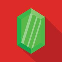 Green adamant icon, flat style. vector