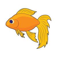 icono de pez dorado en estilo de dibujos animados vector