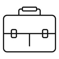 icono de bolsa de cuero, estilo de esquema vector