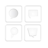 modern white box bubble chat button,vector symbol template vector