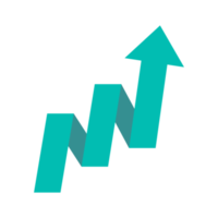 seta de negócios. seta verde apontando para cima. conceito de gráfico de crescimento financeiro de negócios png