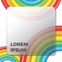 Theme presentation Rainbow frame, opening screen for title presentation, rainbow with glass morphism. vector