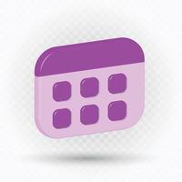 Calendar icon realistic, clip art calendar, icon simple calendar vector 3d.