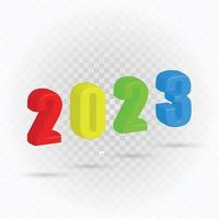 2023 imágenes prediseñadas, arco iris 2023, efecto 2023. vector