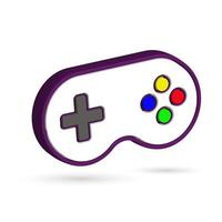 controlador de consola retro clásico 3d, icono de juego, juego de emulador. vector