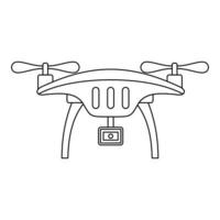 icono de drone de cámara de acción, estilo de contorno vector