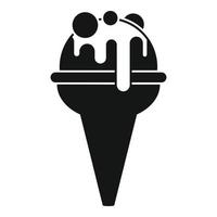 icono de hielo de playa de cono, estilo simple vector