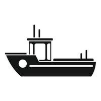 icono de barco de pescado, estilo simple vector