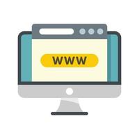 Computer domain icon, flat style vector