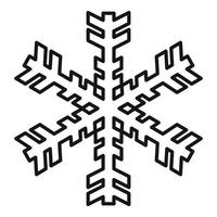 Christmas snowflake icon, outline style vector