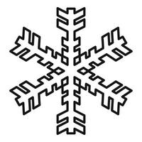 Christmas snowflake icon, outline style vector