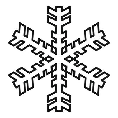 Christmas snowflake icon, outline style
