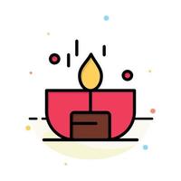 Candle Dark Light Lighter Shine Abstract Flat Color Icon Template vector