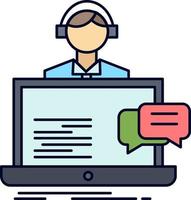 support chat customer service help Flat Color Icon Vector