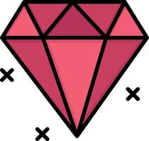 plantilla de banner de icono de vector de icono de color plano de joyas de diamantes