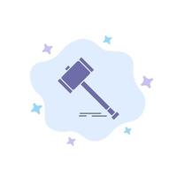 Action Auction Court Gavel Hammer Law Legal Blue Icon on Abstract Cloud Background vector