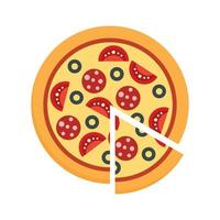 Margarita pizza icon, flat style vector