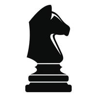 Black horse piece icon, simple style vector