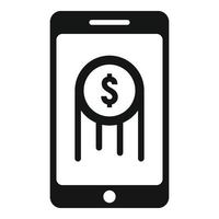 Fast phone online money icon, simple style vector