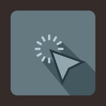 Mouse cursor is over object icon, flat style vector