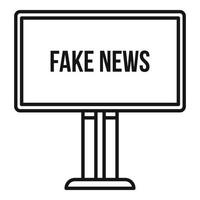 Billboard fake news icon, outline style vector