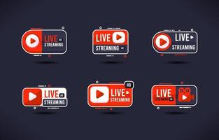 Youtube Stickers Live Icon Badge Template vector
